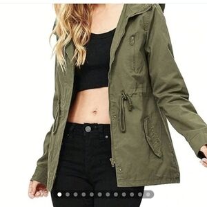 Conquer the Outdoors in Style with Our Army Green 100% Cotton Hoodie Jac…